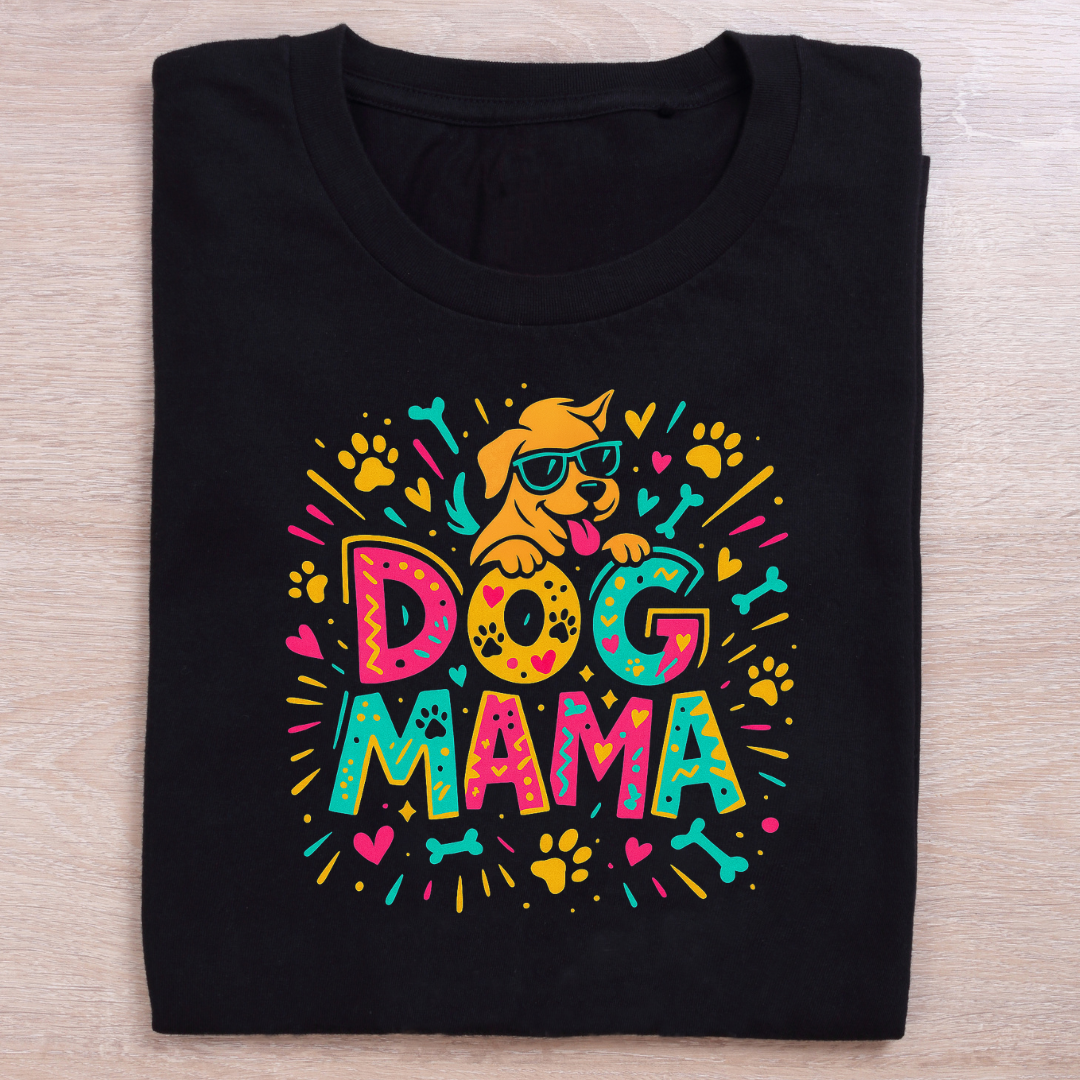 Dog Mama T-Shirt – Vibrant Graphic Unisex Classic Crew T-Shirt