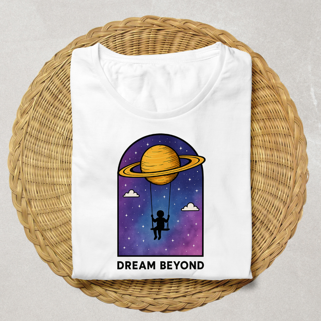Dream Beyond Saturn Swing โ Cosmic Astronaut Aesthetic Unisex Classic Crew T-Shirt