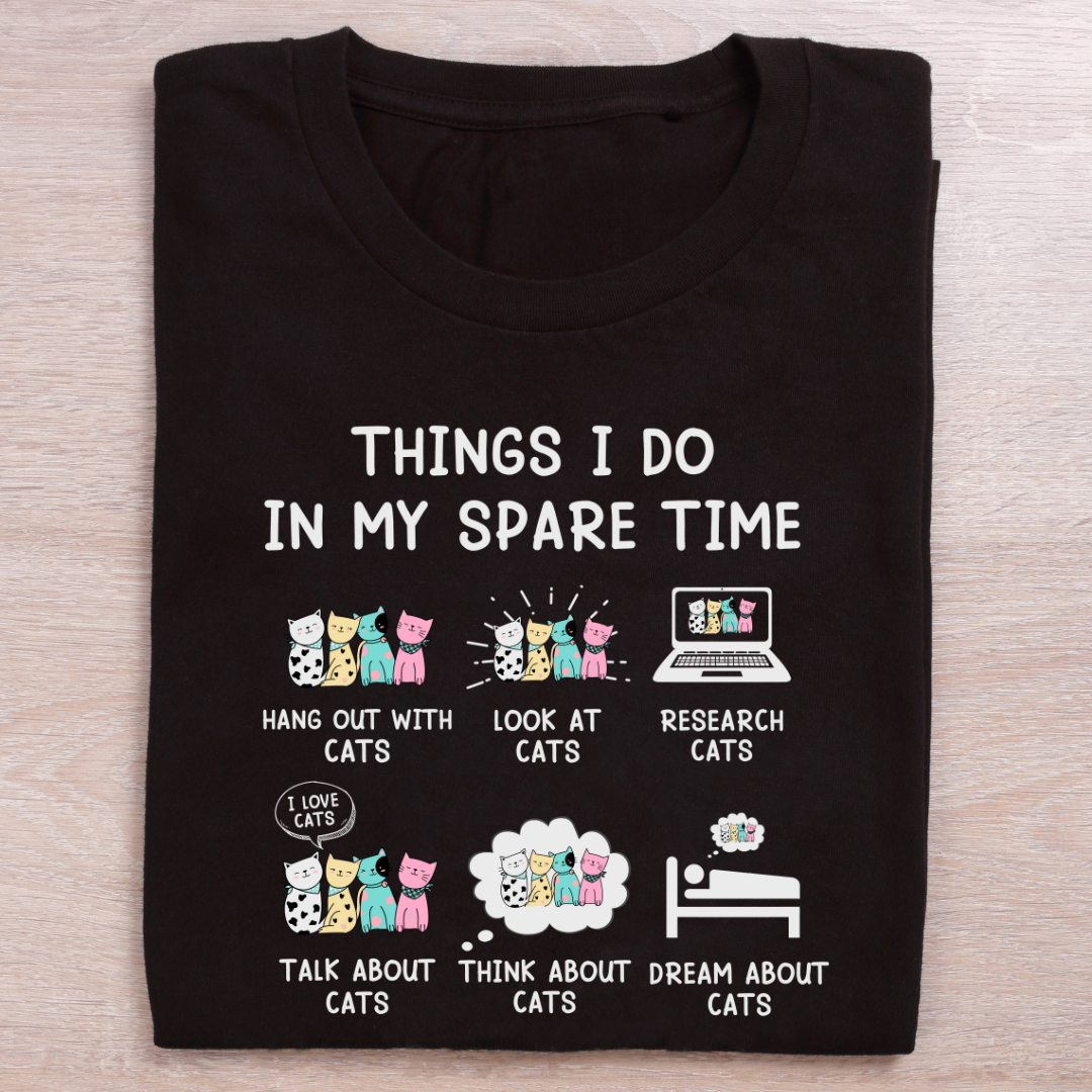 Activities I Do in My Spare Time – Cat Lover Graphic Unisex Classic Crew Tee