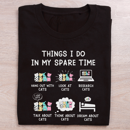 Activities I Do in My Spare Time – Cat Lover Graphic Unisex Classic Crew Tee