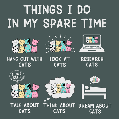 Activities I Do in My Spare Time – Cat Lover Graphic Unisex Classic Crew Tee