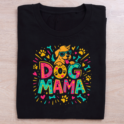 Dog Mama T-Shirt – Vibrant Graphic Unisex Classic Crew T-Shirt