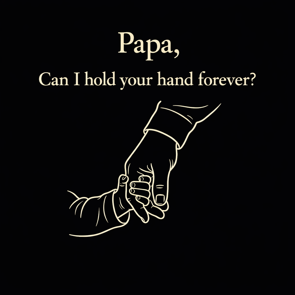 Papa, Can I Hold Your Hand Forever? – Emotional Dad T-Shirt | Valentine Gift for Father|Unisex Classic Crew T-Shirt
