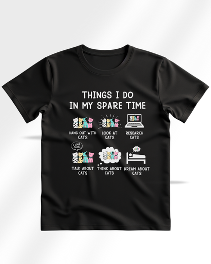 Activities I Do in My Spare Time – Cat Lover Graphic Unisex Classic Crew Tee